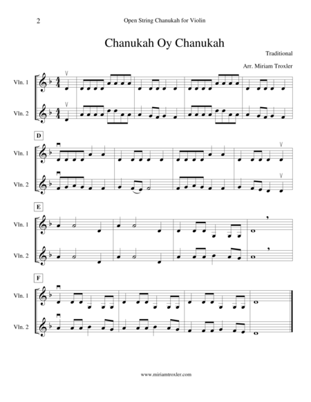 Open String Chanukah For Violin Page 2