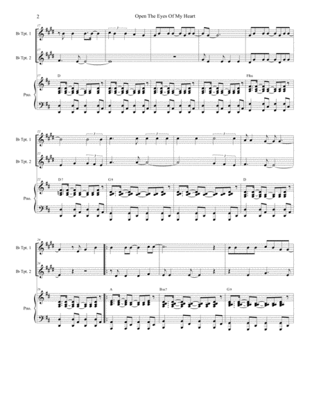 Open The Eyes Of My Heart Duet For Bb Trumpet Page 2