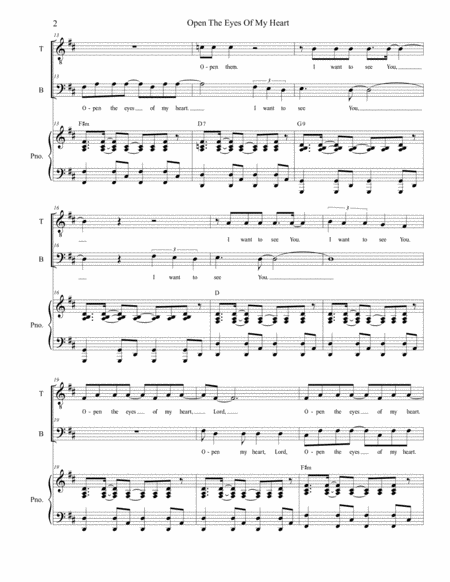 Open The Eyes Of My Heart Duet For Tenor And Bass Solo Page 2