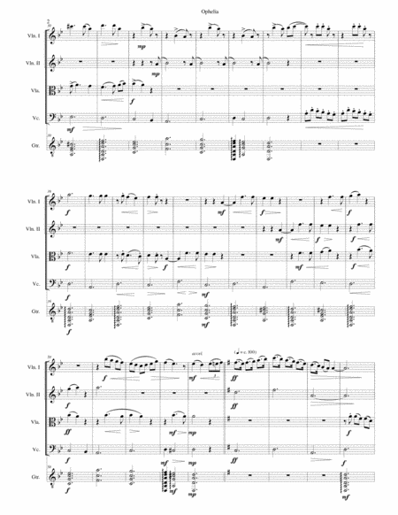 Ophelia For String Quartet And Guitar Page 2