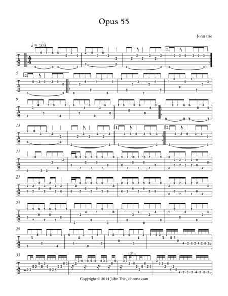 Opus 55 Tablature Page 2