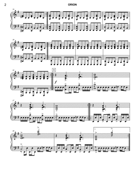 Orion By Metallica Concert Piano Transcription Page 2