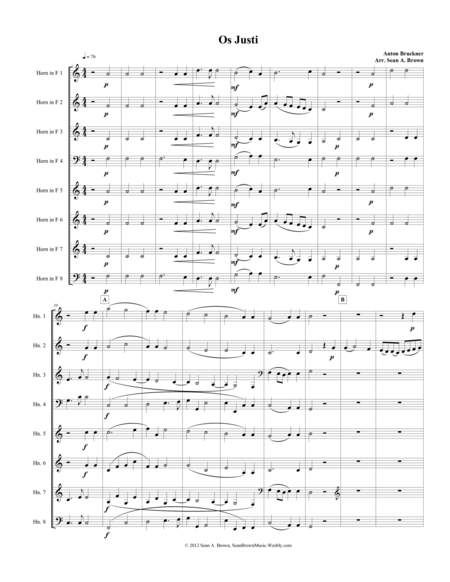 Os Justi By Anton Bruckner Arr For 8 Horns Page 2