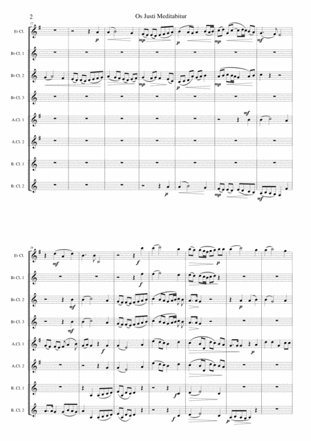 Os Justi Meditabitur For Clarinet Choir Page 2