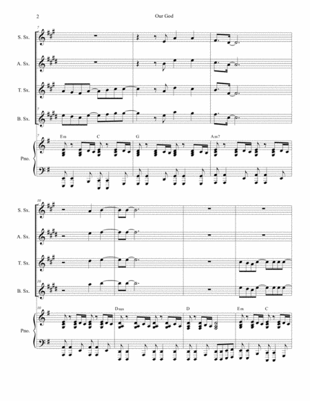 Our God For Saxophone Quartet Page 2