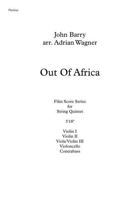 Out Of Africa John Barry String Quintet Arr Adrian Wagner Page 2