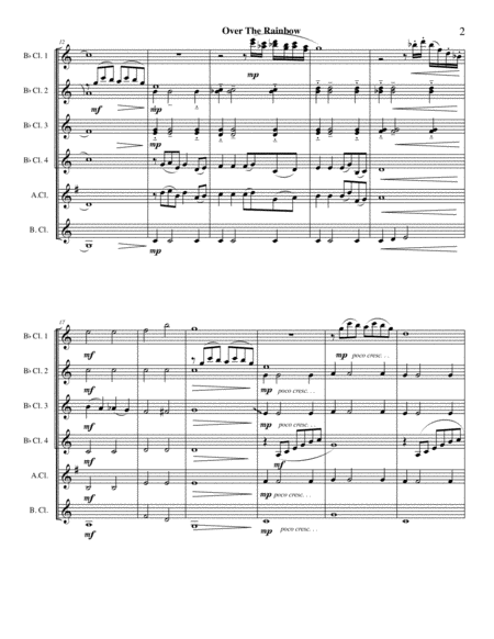 Over The Rainbow Clarinet Choir Page 2