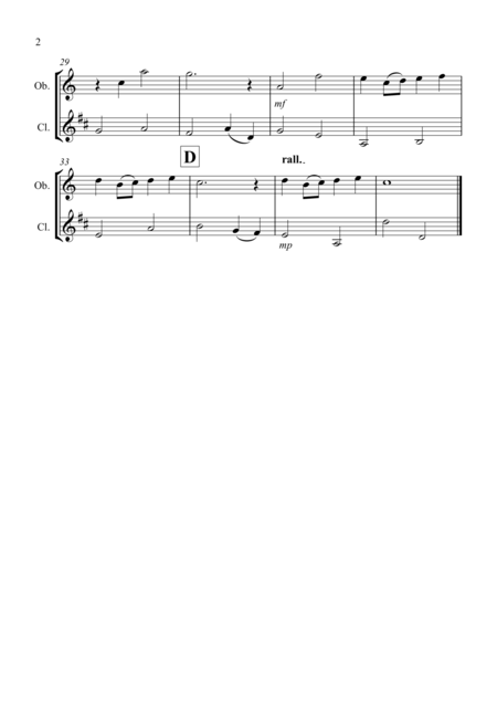 Over The Rainbow From The Wizard Of Oz For Oboe And Clarinet Duet Page 2