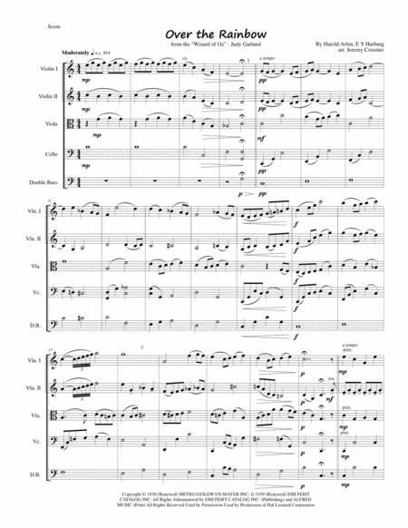 Over The Rainbow From The Wizard Of Oz Judy Garland String Quartet Or Quintet Page 2