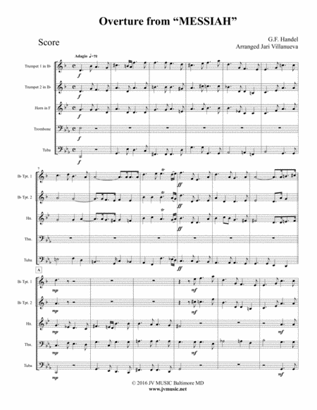 Overture To Messiah By Handel For Brass Quintet Page 2