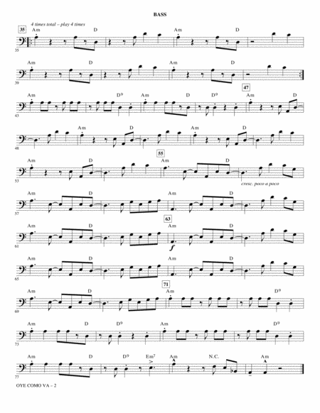 Oye Como Va Arr Kirby Shaw Bass Page 2