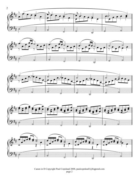 Pachelbel Canon In D Variations Arranged For Piano Page 2