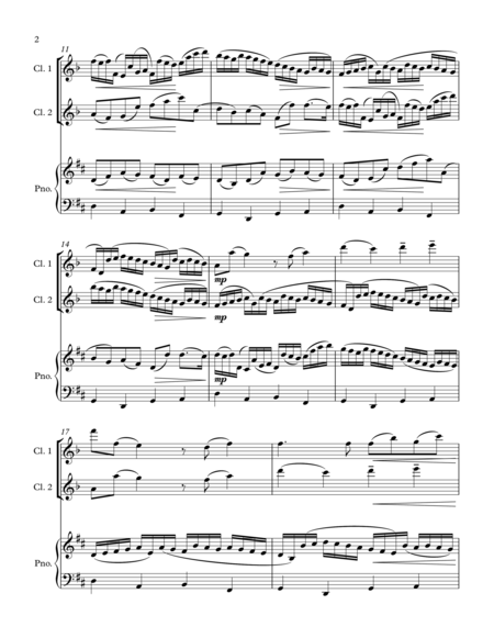 Pachelbels Canon For 2 Clarinets And Piano Page 2