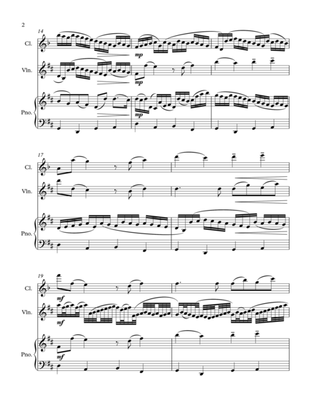 Pachelbels Canon For Clarinet Violin And Piano Page 2