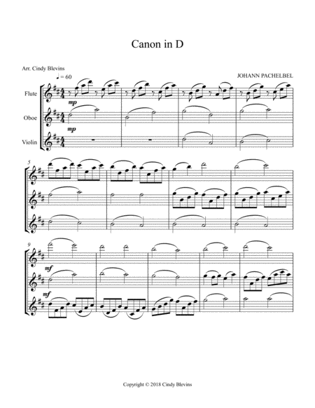 Pachelbels Canon For Flute Oboe And Violin Page 2