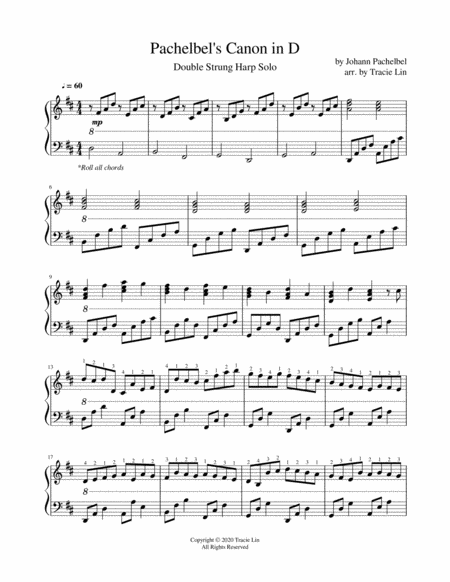 Pachelbels Canon In D Double Strung Harp Solo Page 2