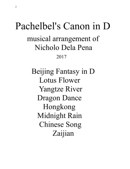 Pachelbels Canon In D The Art Of Chinese Scale Page 2