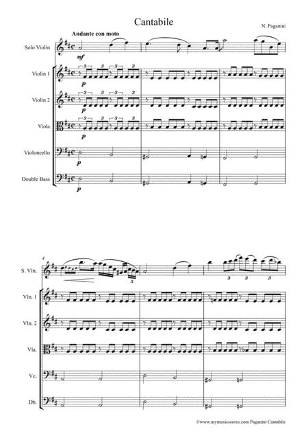 Paganini Cantabile For Violin And String Orchestra Page 2