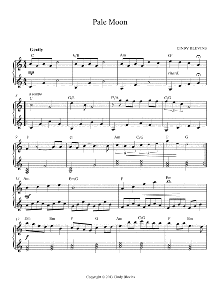 Pale Moon An Original Solo For Double Strung Harp Page 2