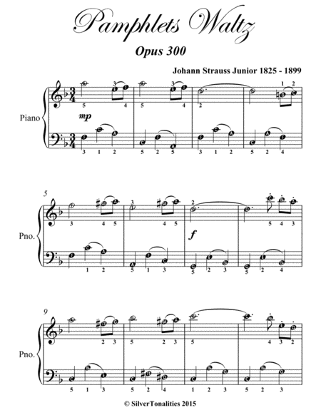 Pamphlets Waltz Opus 300 Easy Piano Sheet Music Page 2