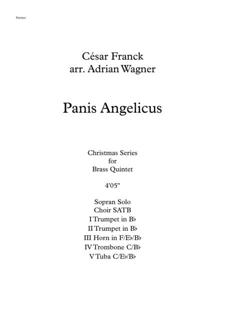 Panis Angelicus Brass Quintet Optional With Choir Arr Adrian Wagner Page 2