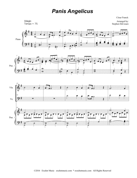 Panis Angelicus Duet For Violin And Cello Piano Accompaniment Page 2