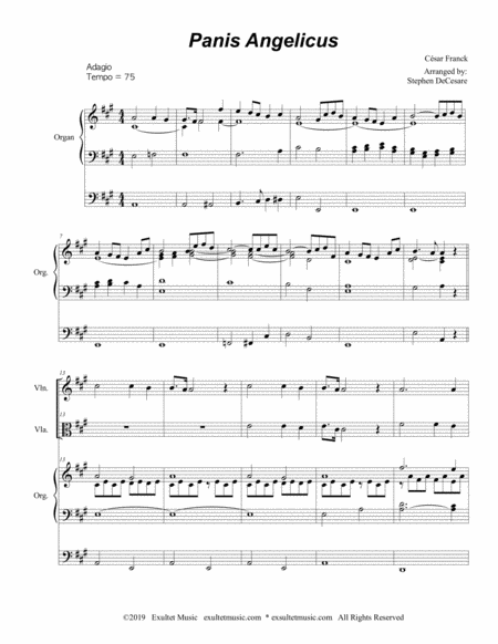 Panis Angelicus Duet For Violin And Viola Organ Accompaniment Page 2