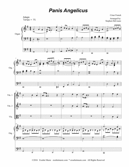 Panis Angelicus For String Quartet Organ Low Key Page 2