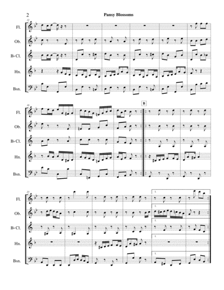 Pansy Blossoms Rag C Johnson Woodwind Quintet Page 2