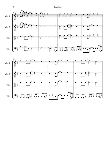 Paradise For String Quartet Intermediate Advanced Page 2