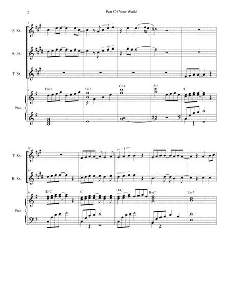 Part Of Your World For Saxophone Quartet Page 2