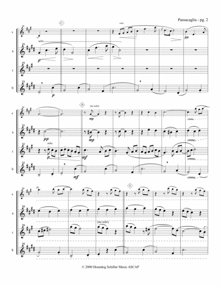 Passacaglia In E Minor For Saxophone Quartet Page 2