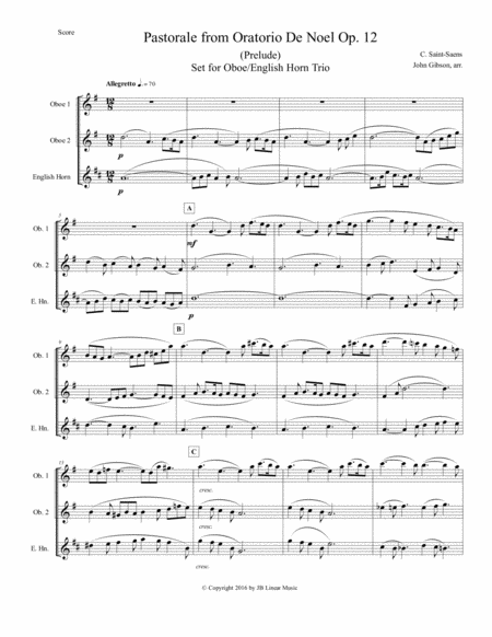 Pastorale From Oratorio De Noel For Oboe English Horn Trio Page 2