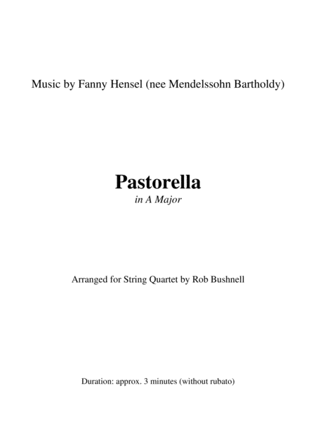 Pastorella In A Major Fanny Hensel String Quartet Page 2