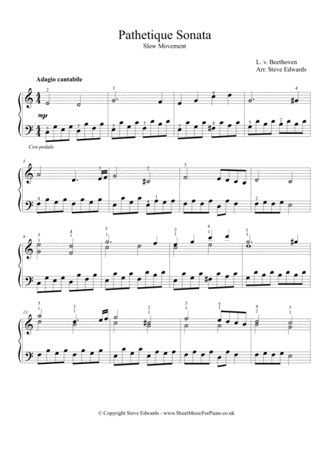 Pathetique Sonata Adagio Moderate Piano Difficulty Page 2