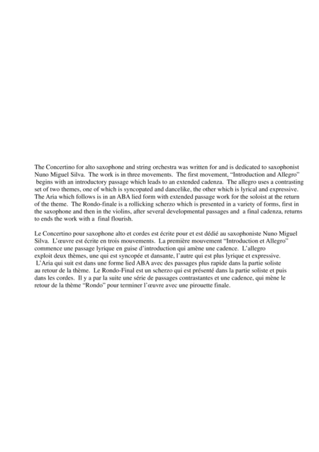 Paul Wehage Concertino For Alto Saxophone And String Orchestra Solo Part And Piano Reduction Page 2