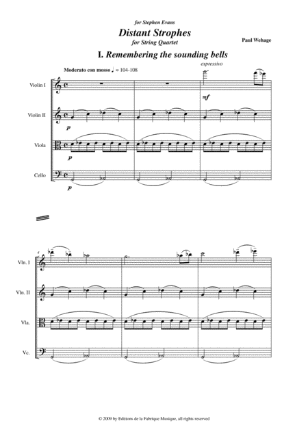 Paul Wehage Distant Strophes For String Quartet Page 2