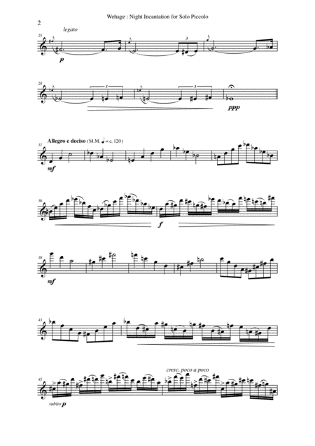 Paul Wehage Night Incantation For Solo Piccolo Page 2