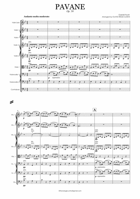 Pavane Op 50 For String Orchestra Transposed To Gm Page 2