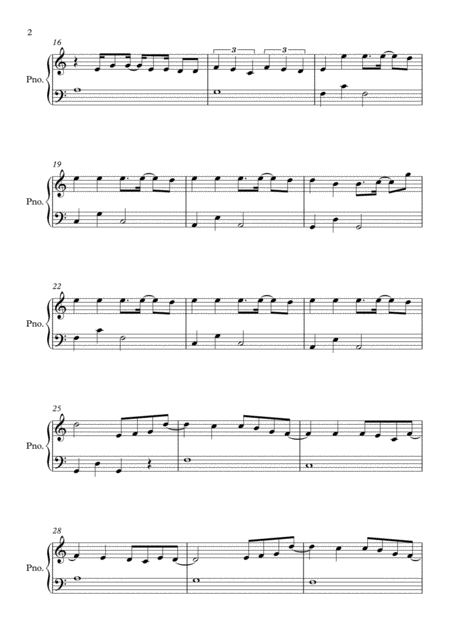 Payphone C Major By Maroon 5 Easy Piano Page 2