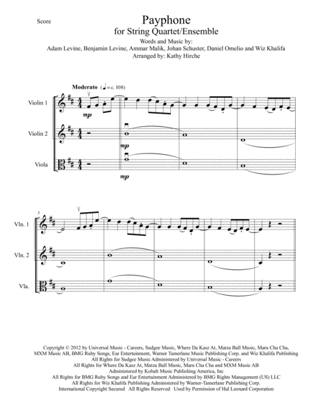 Payphone String Quartet Ensemble Page 2