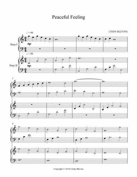 Peaceful Feeling An Original Lap Harp Duet Page 2