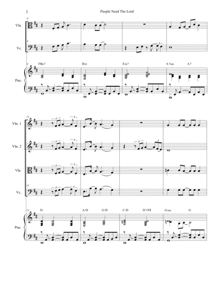 People Need The Lord For String Quartet And Piano Page 2