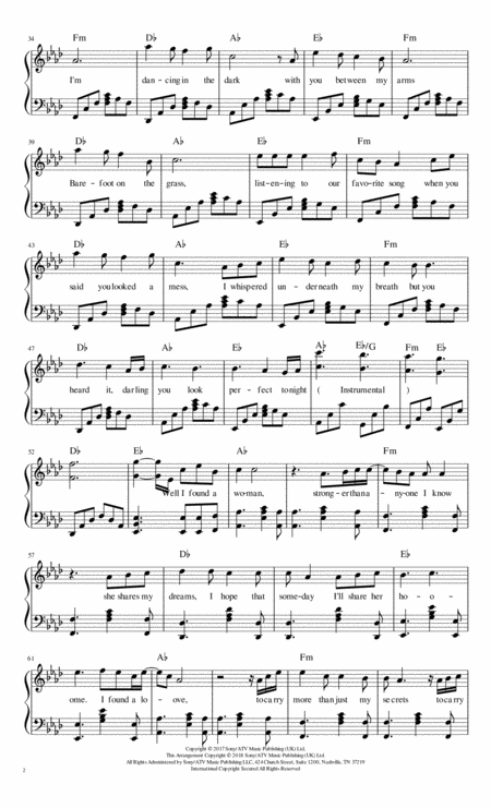 Perfect Ed Sheeran Piano Transcription Page 2