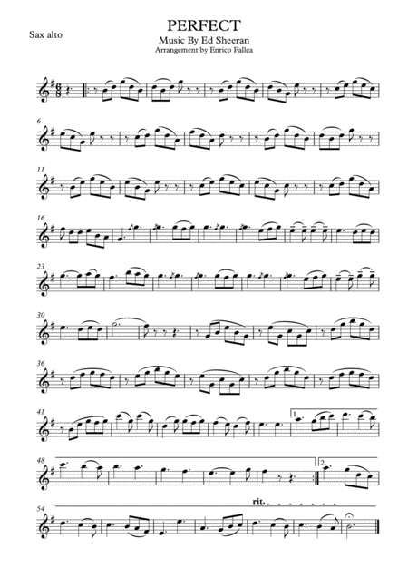 Perfect Ed Sheeran Sax Quartet Parts Page 2