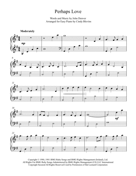 Perhaps Love An Easy Piano Solo Arrangement Page 2