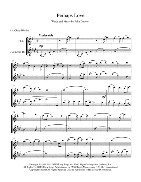 Perhaps Love Arranged For Flute And Bb Clarinet Page 2