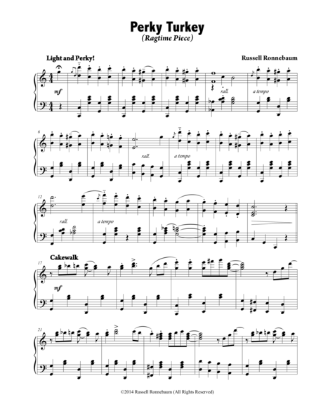 Perky Turkey Ragtime Piece Page 2