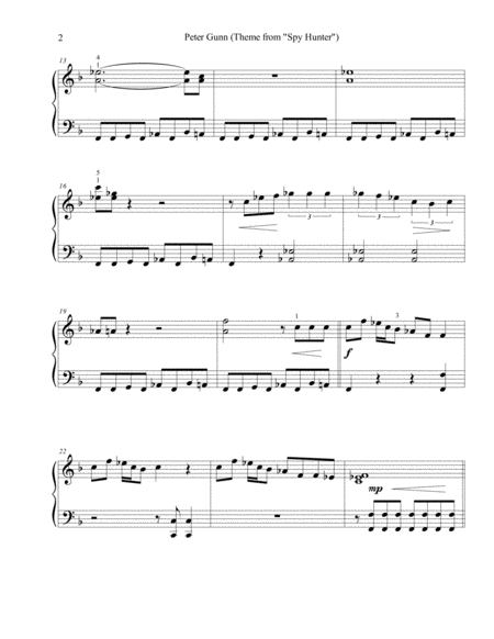 Peter Gunn Theme From Spy Hunter Intermediate Piano Page 2