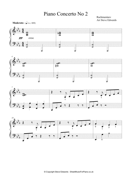 Piano Concerto No 2 Rachmaninoff Easy Piano Solo Page 2